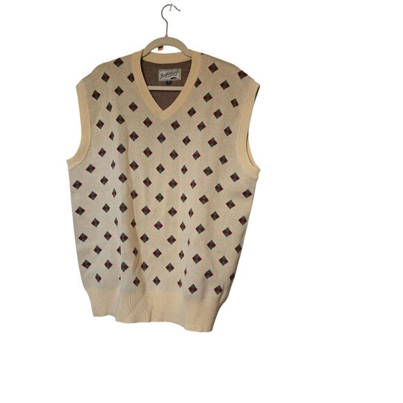 Bogey Boys Men's XL Beige Golf Argyle Sleeveless Sweater Vest Athletic‎ Comfy - Picture 3 of 6